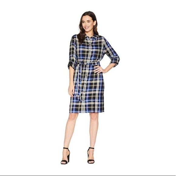 Karen Kane Plaid Button Up Shirt Dress - Picture 9 of 9